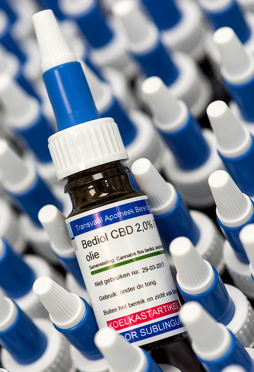 Bottle of medicinal cannabis oil