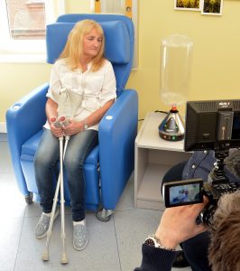 Patient looking at Volcano Medic medical vaporizer